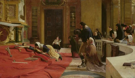 Creeping to the Cross on Good Friday at the church of San Carlo ai Catinari, Rome, 1884